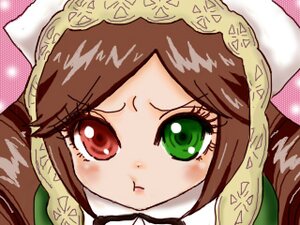 Rating: Safe Score: 0 Tags: 1girl auto_tagged blush brown_hair close-up closed_mouth face green_eyes hat image looking_at_viewer portrait simple_background solo suiseiseki User: admin