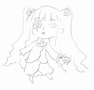 Rating: Safe Score: 0 Tags: 1girl blush dress greyscale hair_ornament image kirakishou long_hair monochrome solo tears white_background User: admin