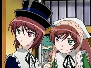 Rating: Safe Score: 0 Tags: 3girls brown_hair frills frown green_eyes hat head_scarf heterochromia image long_hair multiple_girls pair red_eyes ribbon short_hair siblings sisters souseiseki suiseiseki top_hat twins User: admin