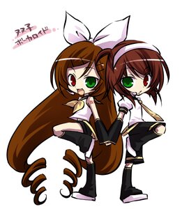 Rating: Safe Score: 0 Tags: 1boy 2girls boots brother_and_sister brown_hair chibi full_body green_eyes hair_ribbon headset heterochromia image kagamine_rin long_hair multiple_girls open_mouth pair red_eyes sailor_collar short_hair siblings souseiseki suiseiseki swept_bangs twins very_long_hair User: admin