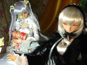 Rating: Safe Score: 0 Tags: 2girls doll dress flower frills hairband lolita_fashion long_hair multiple_dolls multiple_girls rose silver_hair sitting suigintou tagme User: admin