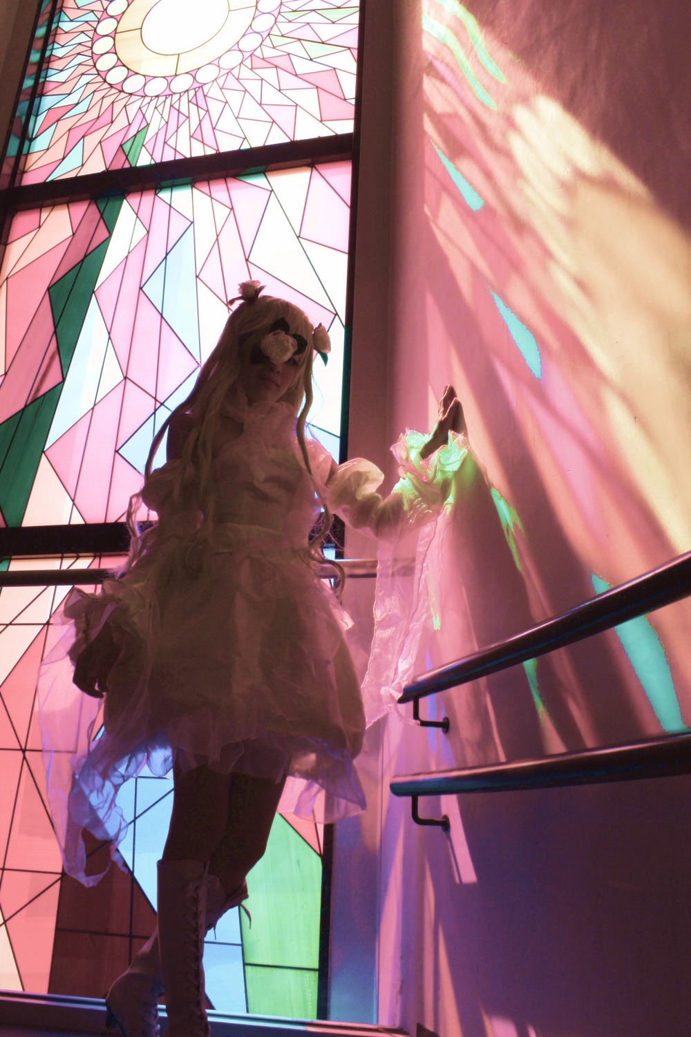 animal_ears blonde_hair dress hat kirakishou solo tail