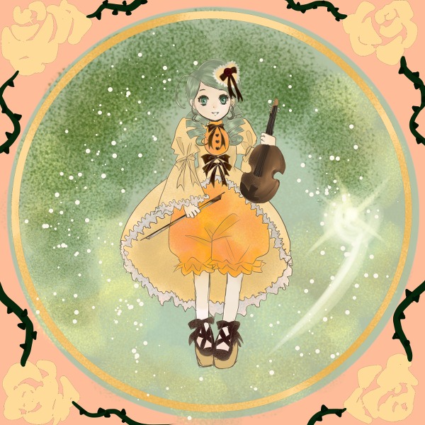 1girl bat bloomers bow halloween image jack-o'-lantern kanaria pumpkin ribbon solo