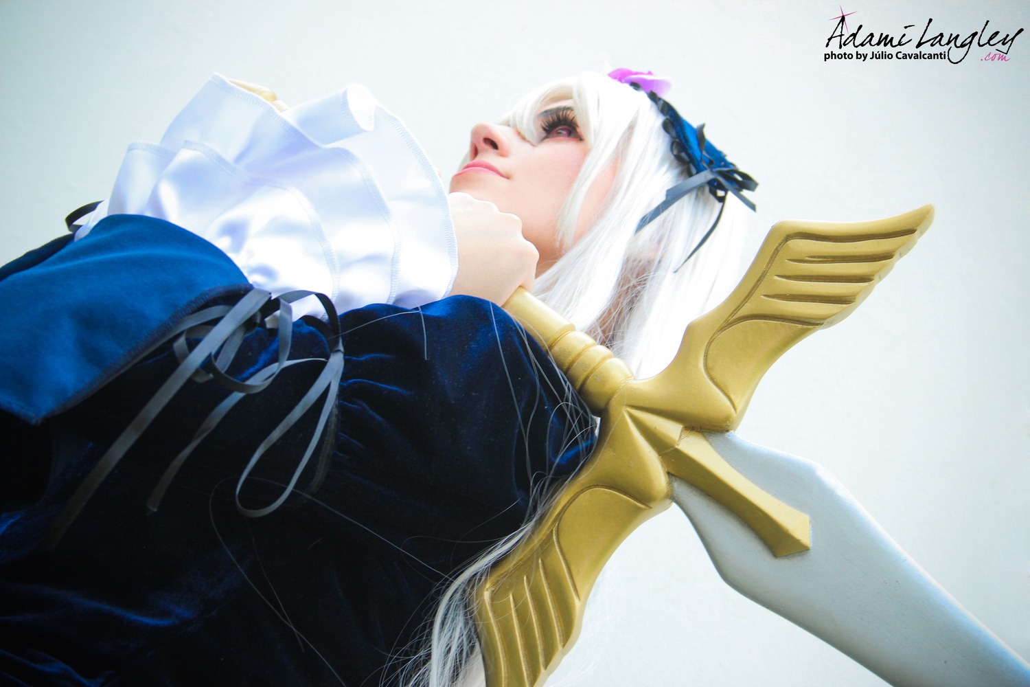 1girl bug butterfly butterfly_hair_ornament closed_mouth dress hair_ornament insect lips long_sleeves profile ribbon solo suigintou upper_body white_hair