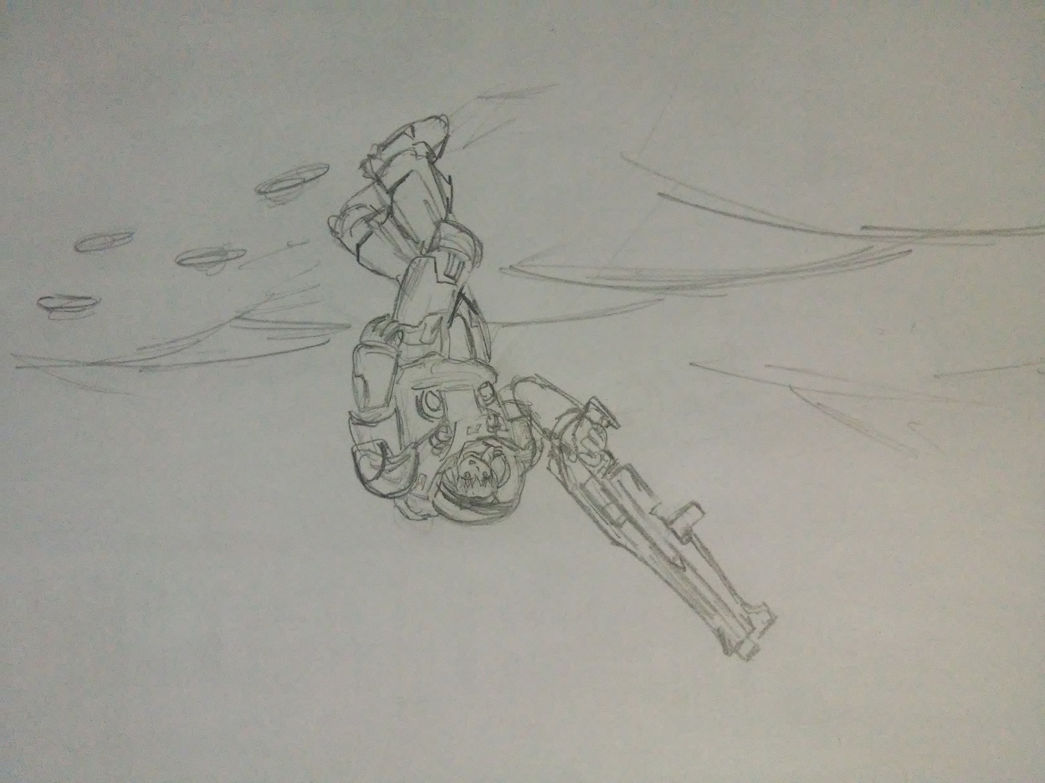 bodysuit gloves goggles gun helmet hinaichigo holding holding_gun holding_weapon image monochrome rifle solo traditional_media weapon