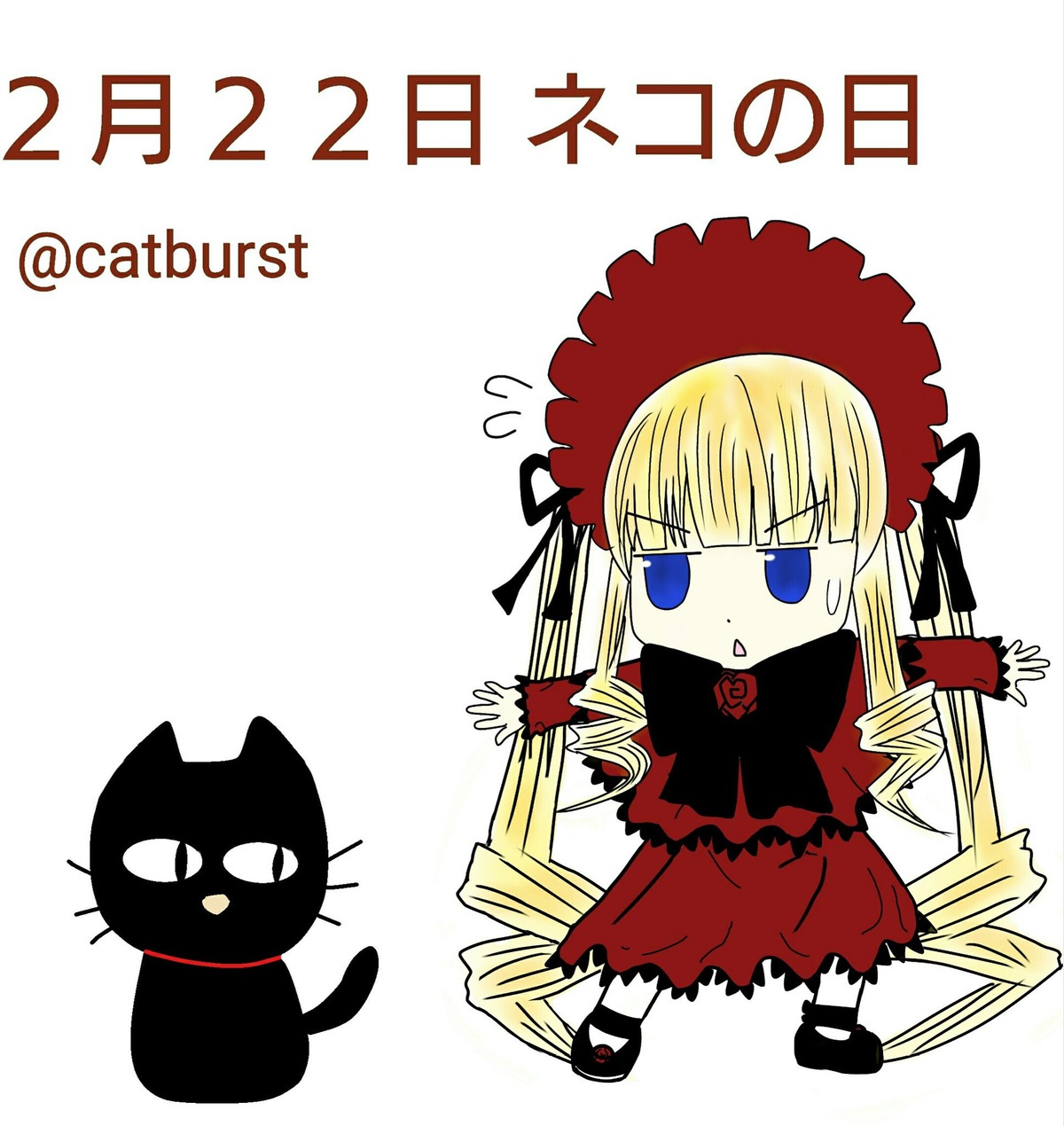 1girl blonde_hair blue_eyes bonnet bow dress flower flying_sweatdrops image long_hair long_sleeves rose shinku solo