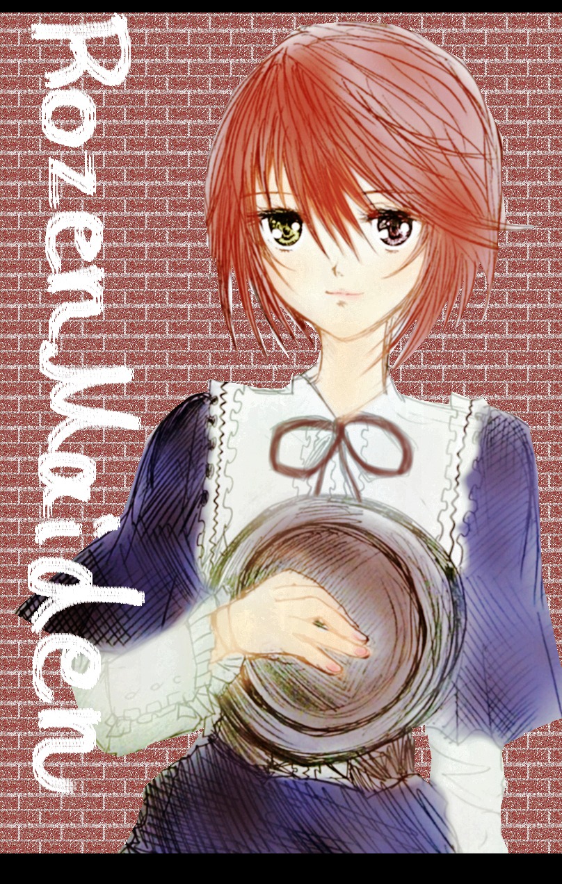 1girl bangs character_name frills green_eyes hat hat_removed headwear_removed holding holding_clothes holding_hat image long_sleeves looking_at_viewer red_hair ribbon short_hair solo souseiseki