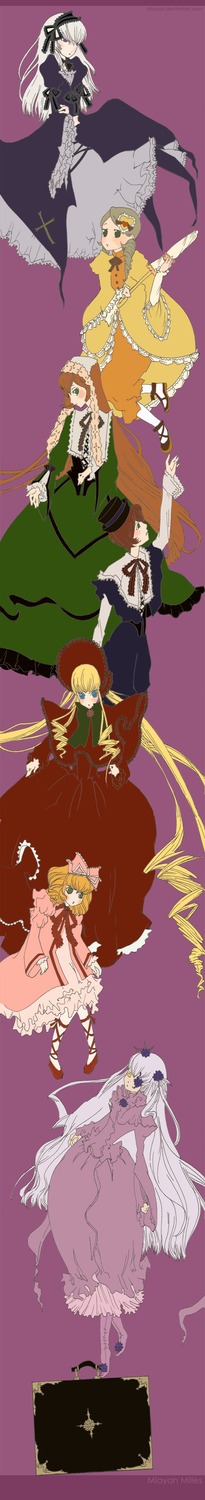 blonde_hair brown_hair dress elbow_gloves gloves hat image japanese_clothes long_hair multiple multiple_boys multiple_girls short_hair smile tagme wings