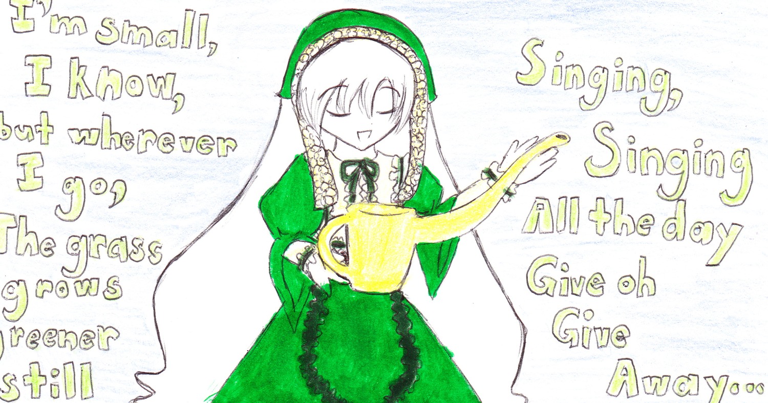 1girl braid closed_eyes english_text food happy_birthday hat image long_hair long_sleeves open_mouth smile solo suiseiseki thank_you