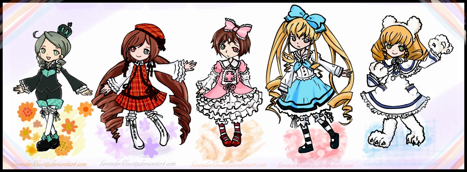 6+girls auto_tagged blonde_hair blue_dress blue_eyes bow brown_hair dress gloves green_eyes hair_bow hair_ornament hat hina_ichigo image kanaria letterboxed long_hair looking_at_viewer multiple multiple_girls pantyhose pink_bow shoes short_hair smile souseiseki suiseiseki tagme twintails