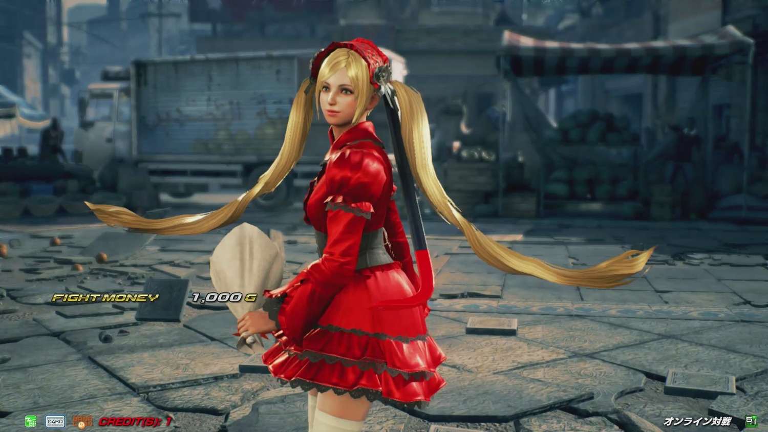 1girl artist_name blonde_hair dress image long_hair looking_back red_dress shinku solo twintails very_long_hair watermark web_address