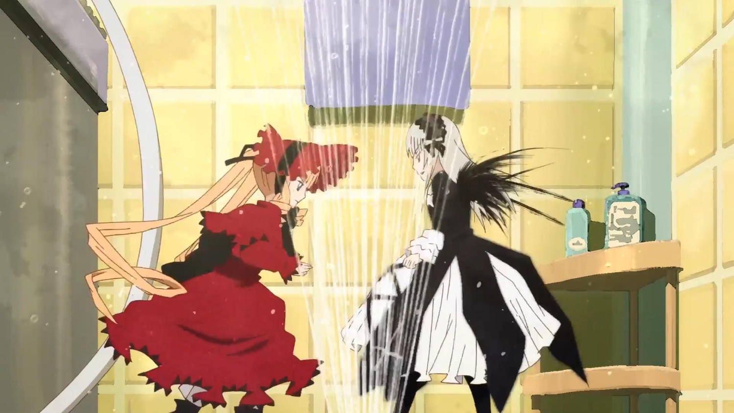 dress image long_hair pair red_hair shinku suigintou twintails very_long_hair white_hair wings
