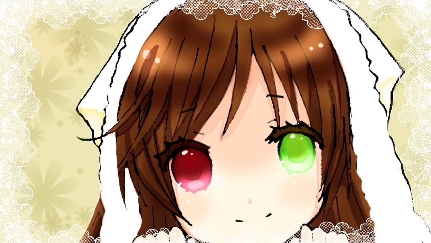 1girl blush brown_hair face green_eyes image looking_at_viewer solo suiseiseki
