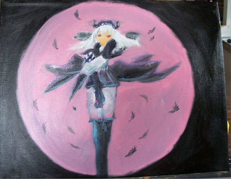 1girl auto_tagged bird black_feathers black_wings dress feathered_wings feathers flower frilled_sleeves frills gothic_lolita hairband image lolita_fashion lolita_hairband long_hair long_sleeves looking_at_viewer red_eyes rose silver_hair solo suigintou wings