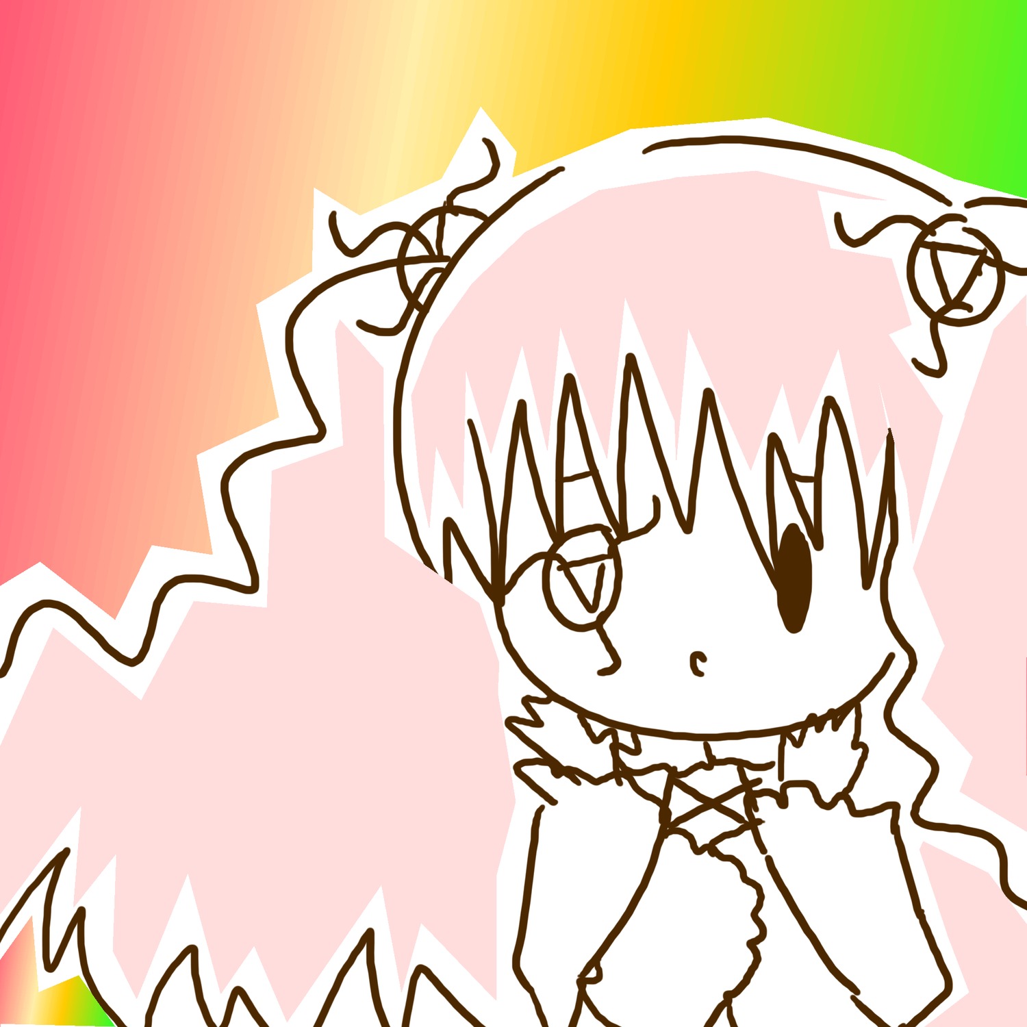 akemi_homura auto_tagged blush glasses hair_ornament hair_ribbon image kaname_madoka kirakishou looking_away ribbon short_twintails solo star_(symbol) twintails