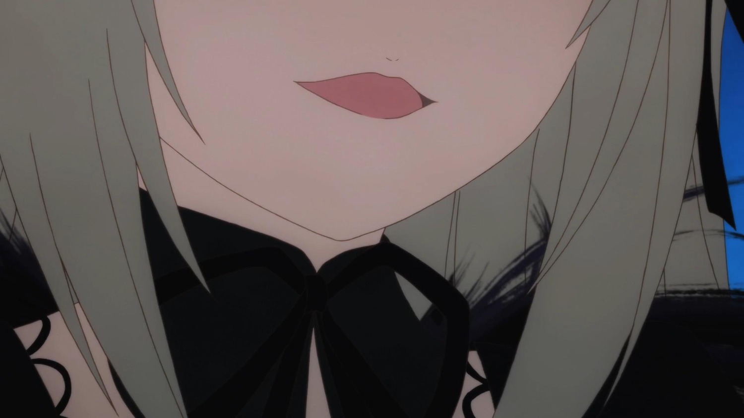 1girl blush close-up face grey_hair image long_hair open_mouth ribbon smile solo suigintou