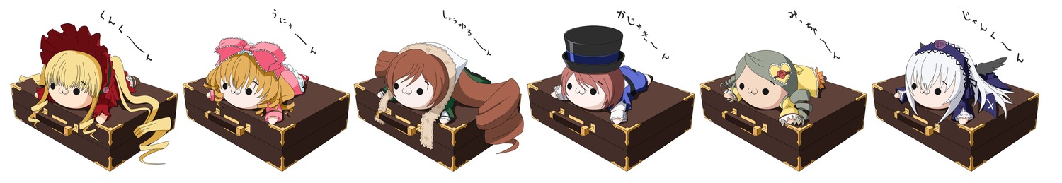 blonde_hair brown_hair chibi hat image multiple multiple_girls tagme twintails