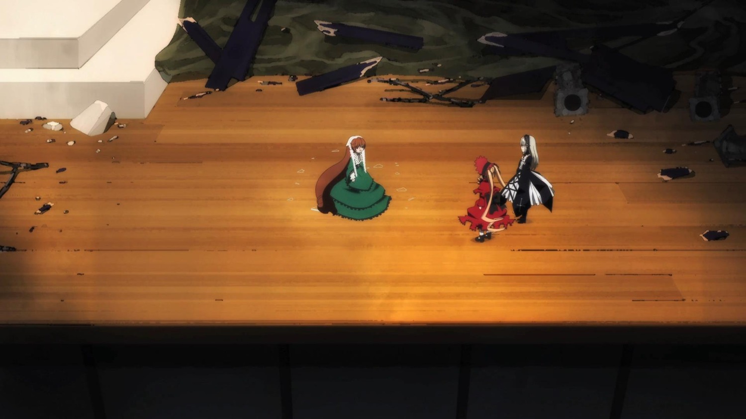 hat image long_hair multiple multiple_girls red_hair tagme wooden_floor