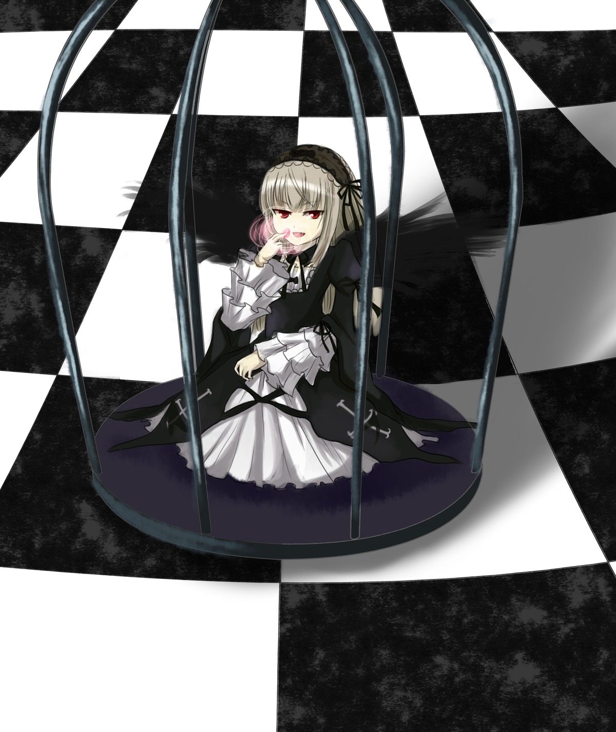 1girl argyle argyle_background argyle_legwear auto_tagged bathtub bishop_(chess) black_rock_shooter_(character) board_game card chair checkerboard_cookie checkered checkered_background checkered_floor checkered_kimono checkered_neckwear checkered_scarf checkered_shirt checkered_skirt chess_piece chibi_inset colorful cookie crosswalk diamond_(gemstone) diamond_(shape) different_reflection female_saniwa_(touken_ranbu) flag flaming_eye floor flower gohei hairband heterochromia himekaidou_hatate holding_flag image king_(chess) knight_(chess) limited_palette lolita_hairband lying mirror official_style on_back on_floor perspective pillar plaid_background race_queen red_eyes reflection reflective_floor role_reversal rook_(chess) rose saniwa_(touken_ranbu) shide solo suigintou tile_floor tile_wall tiles vanishing_point yagasuri