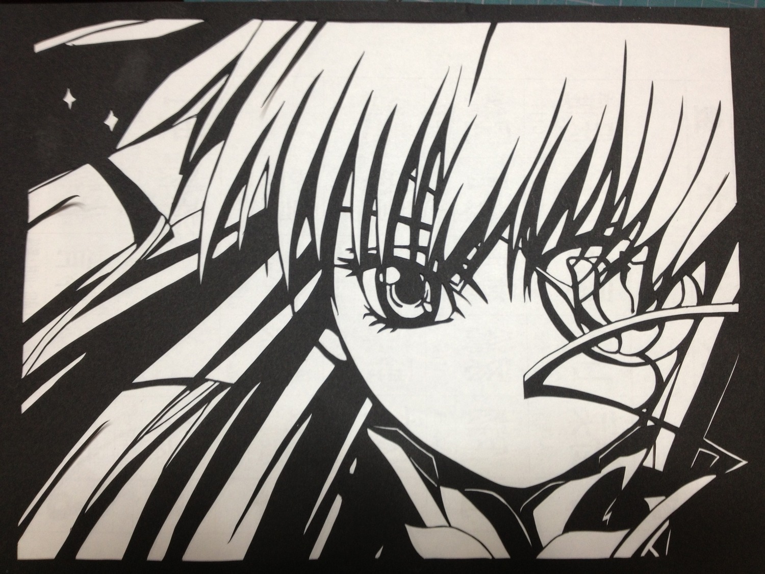 1girl barasuishou close-up greyscale image long_hair looking_at_viewer monochrome simple_background solo