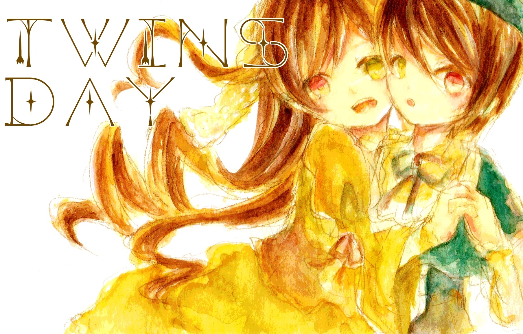 2girls brown_hair dress image long_hair multiple_girls open_mouth pair souseiseki suiseiseki