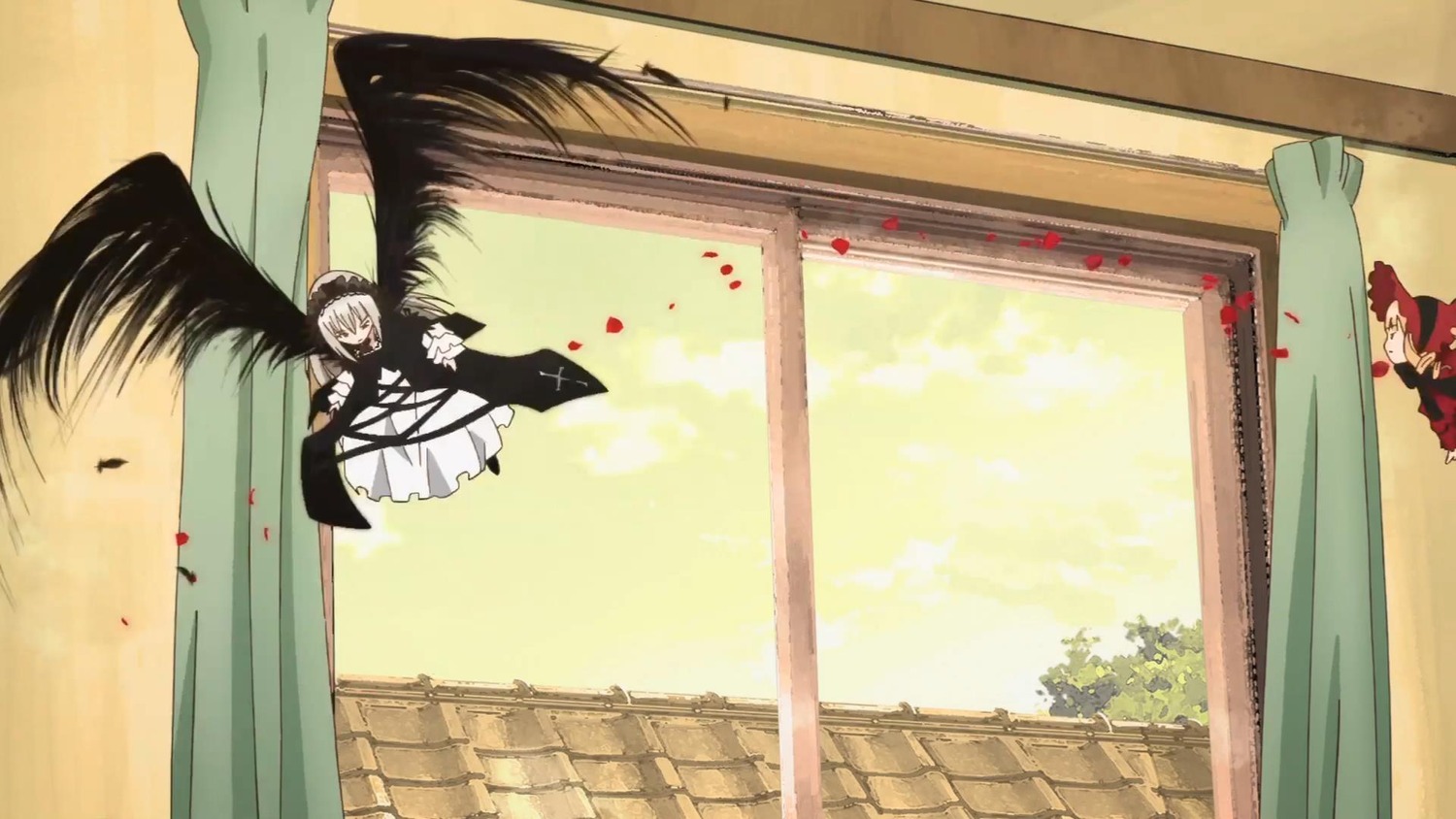 auto_tagged curtains dress image multiple_girls pair petals shinku suigintou wings
