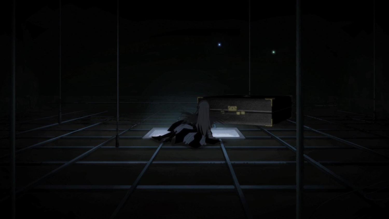 1girl dark image indoors long_hair piano scenery sitting solo suigintou