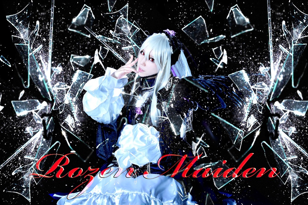 1girl constellation dress flower long_hair long_sleeves red_eyes sky solo space star_(sky) starry_sky very_long_hair white_hair