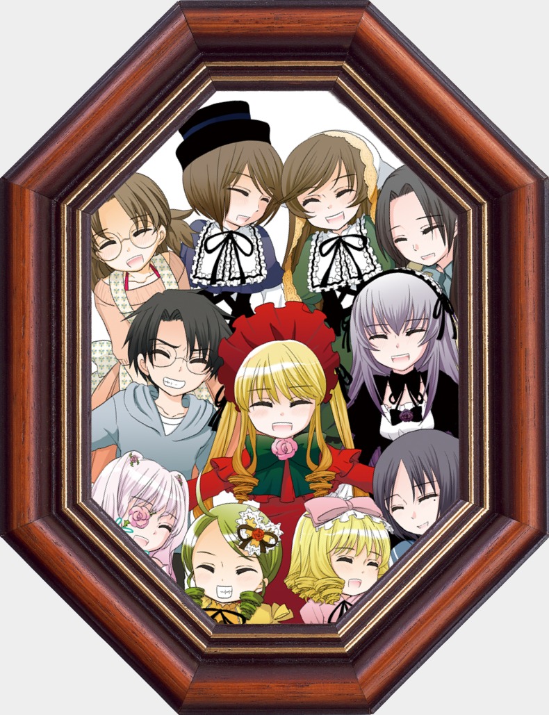 6+girls blonde_hair brother_and_sister brown_hair closed_eyes dress everyone glasses hat image long_hair multiple multiple_boys multiple_girls siblings sisters smile tagme twins