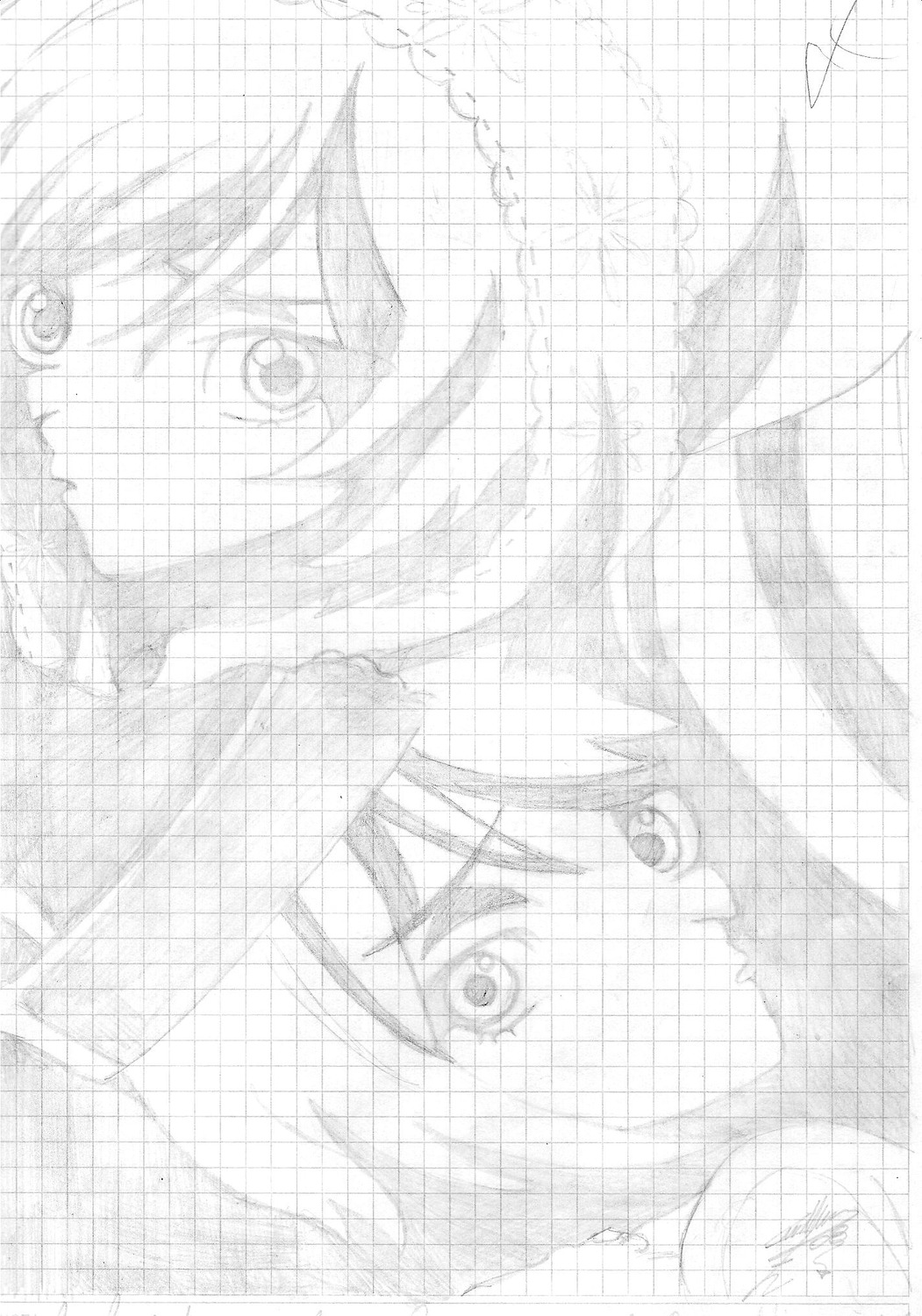 1girl chain-link_fence fence fishnets greyscale honeycomb_(pattern) image monochrome solo suiseiseki tile_wall