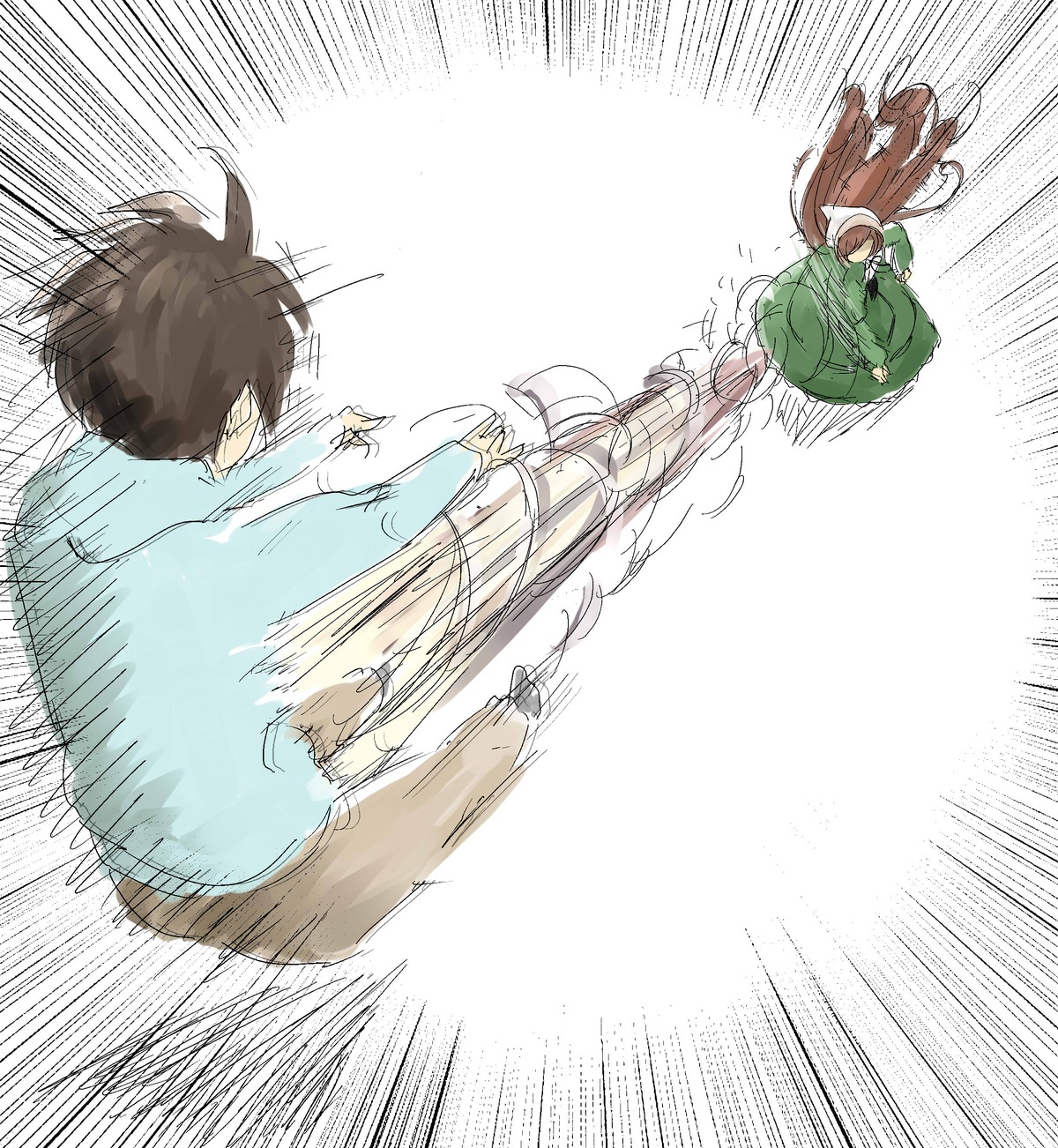 brown_hair emphasis_lines image long_hair motion_blur motion_lines sakurada_jun solo speed_lines suiseiseki