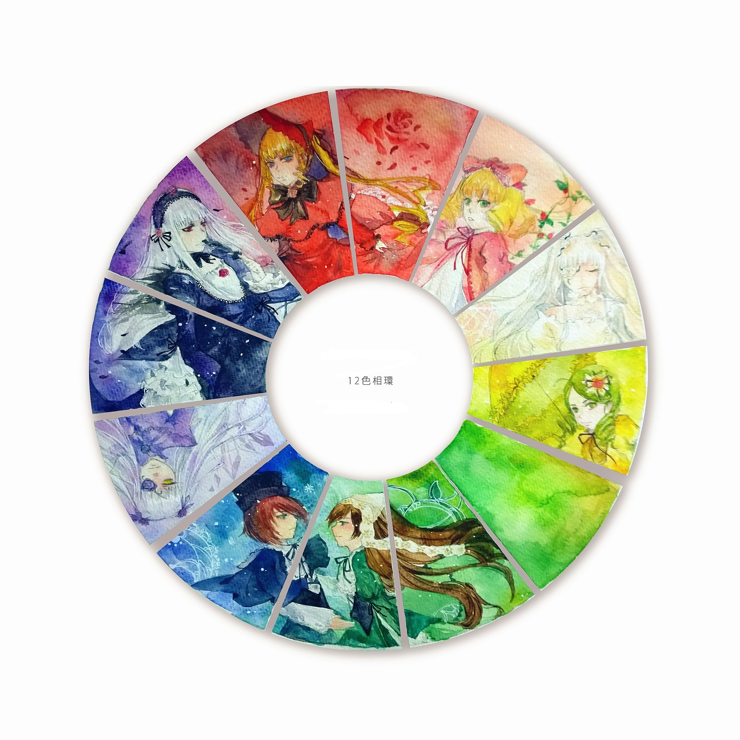 6+girls blonde_hair blue_eyes bonnet bow brown_hair closed_eyes dress eyepatch flower green_eyes green_hair hairband hat heterochromia hina_ichigo image kanaria long_hair multiple multiple_girls pink_bow red_eyes shinku short_hair siblings silver_hair smile souseiseki suigintou suiseiseki tagme twins wings