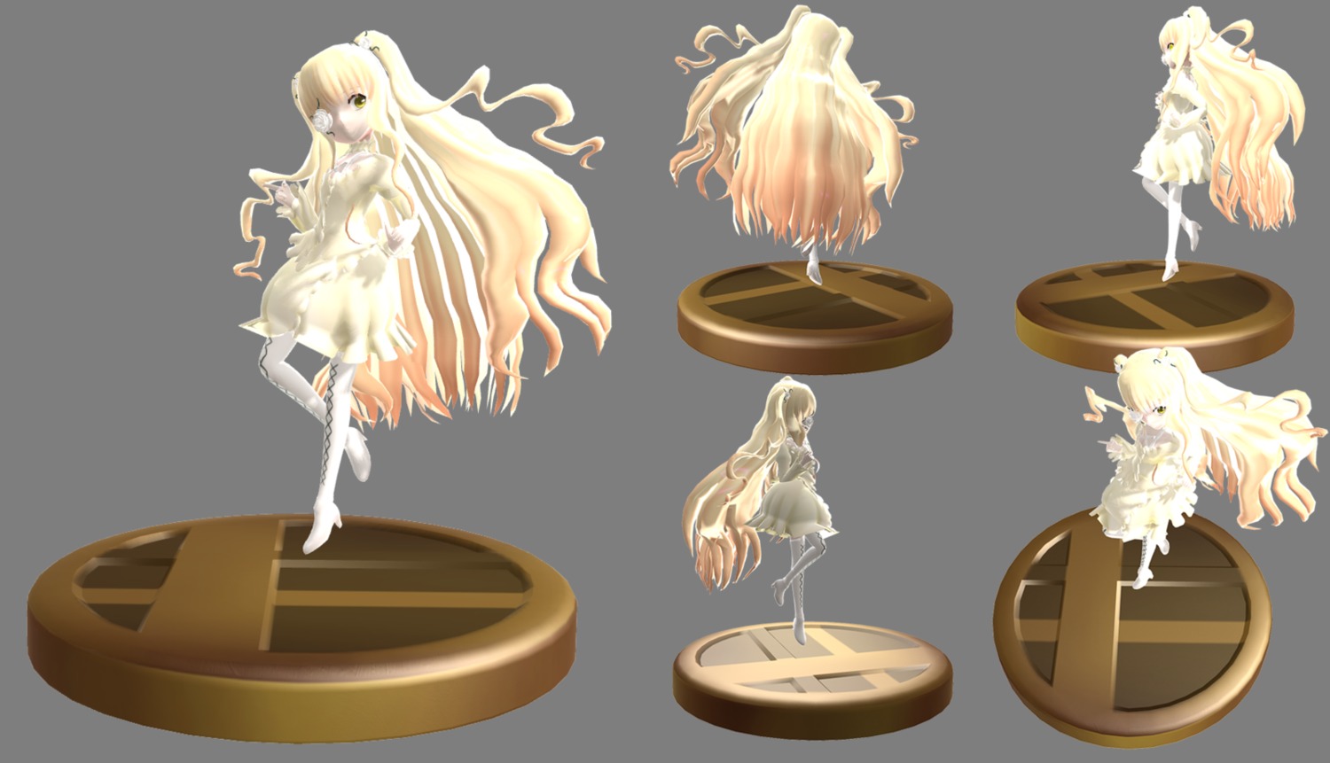 1girl blonde_hair dress full_body image kirakishou long_hair looking_at_viewer see-through solo very_long_hair
