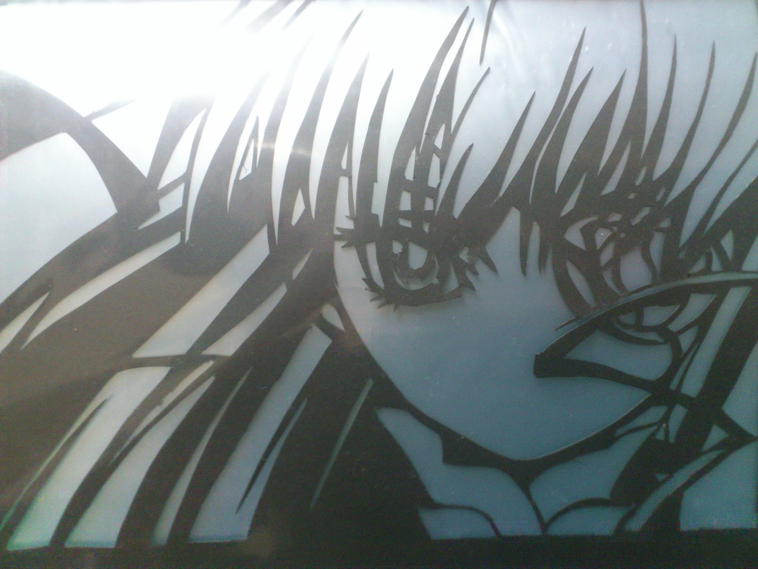 1girl bangs barasuishou close-up face image looking_at_viewer monochrome solo