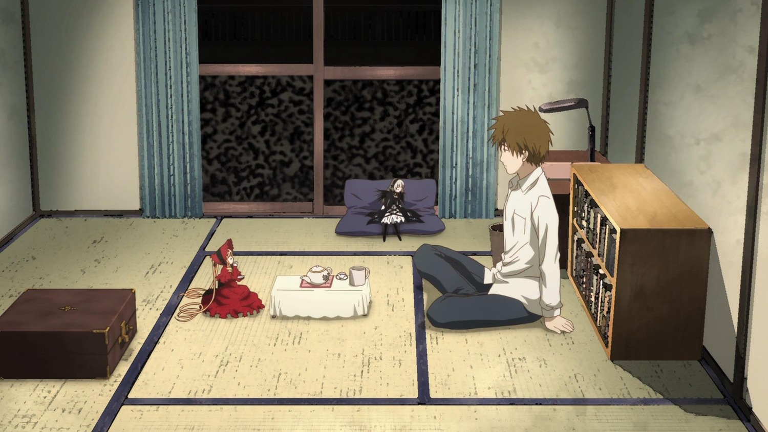 brown_hair emiya_shirou image multiple_boys pair sakurada_jun seiza shinku sitting suigintou tatami