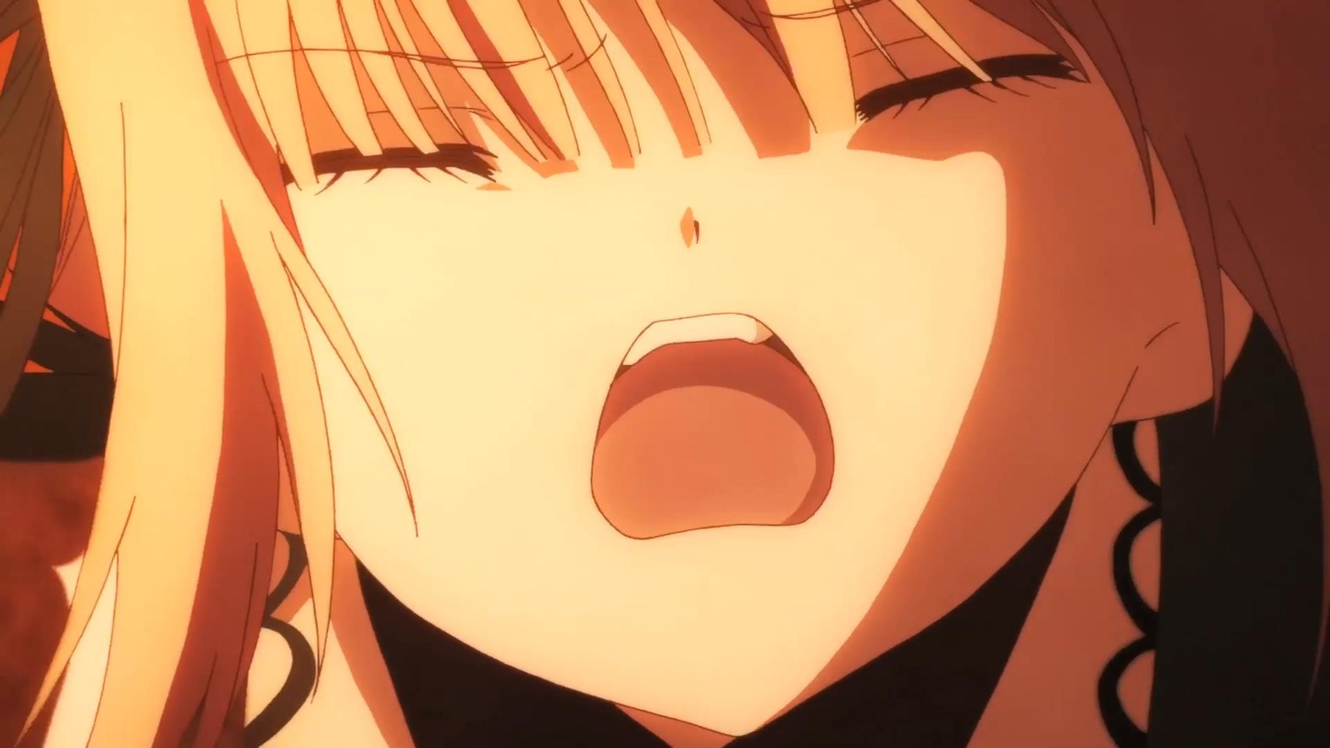 1girl :d ^_^ bangs blonde_hair blush choker close-up closed_eyes eyebrows_visible_through_hair face fang image open_mouth smile solo suigintou