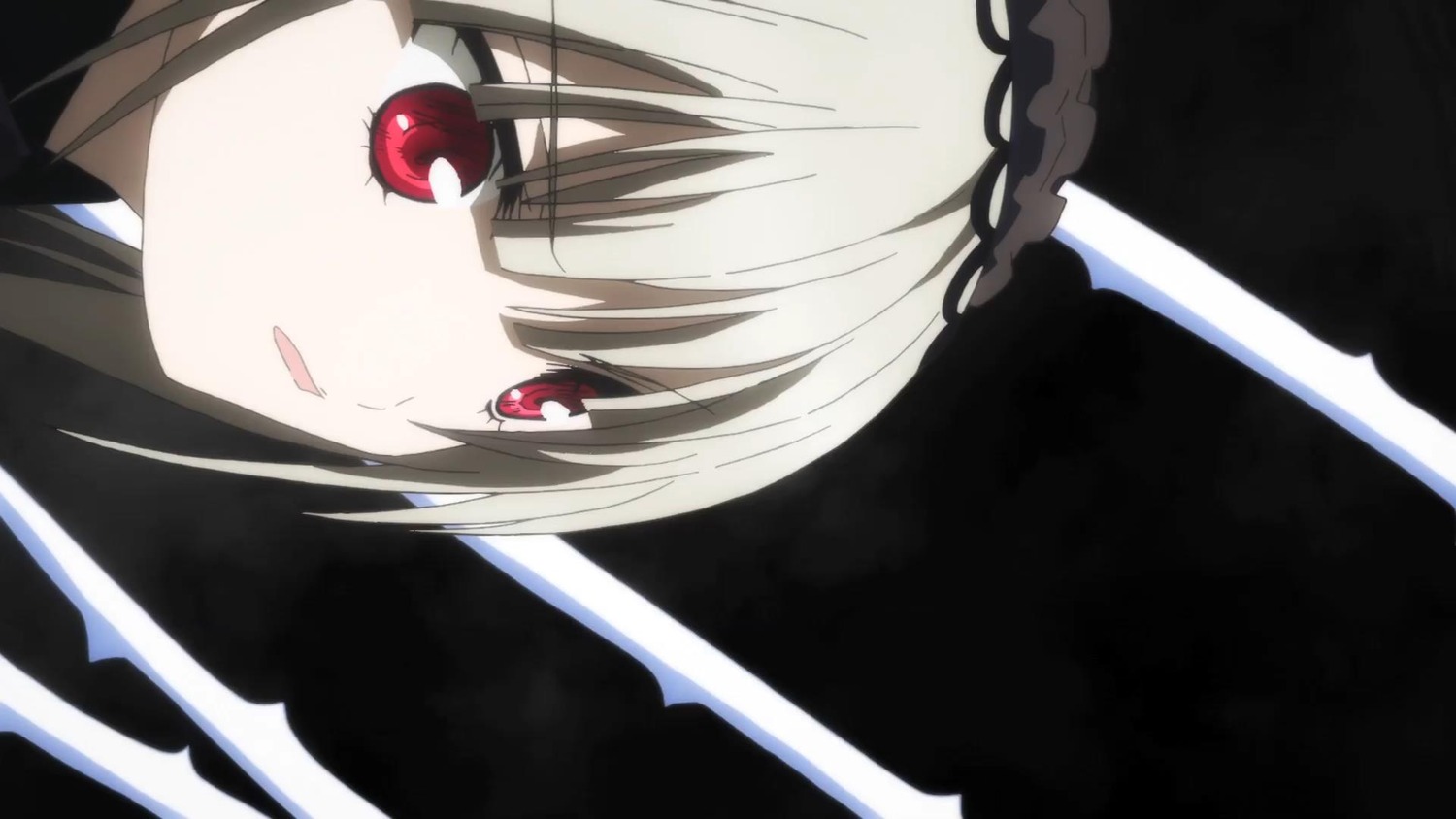 1girl auto_tagged bangs close-up eyebrows_visible_through_hair face hairband image long_hair looking_at_viewer red_eyes ribbon solo suigintou weapon
