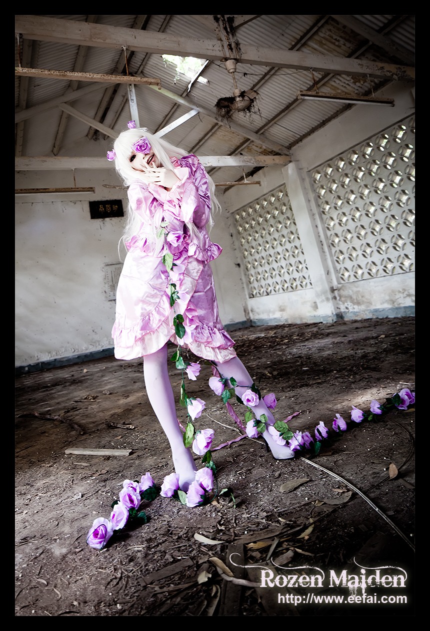 1girl barasuishou dress flower letterboxed long_hair pillarboxed solo very_long_hair