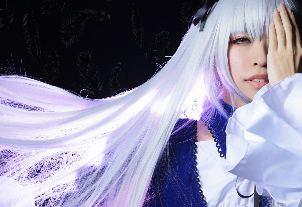 1girl bangs dress lips long_hair solo suigintou white_hair