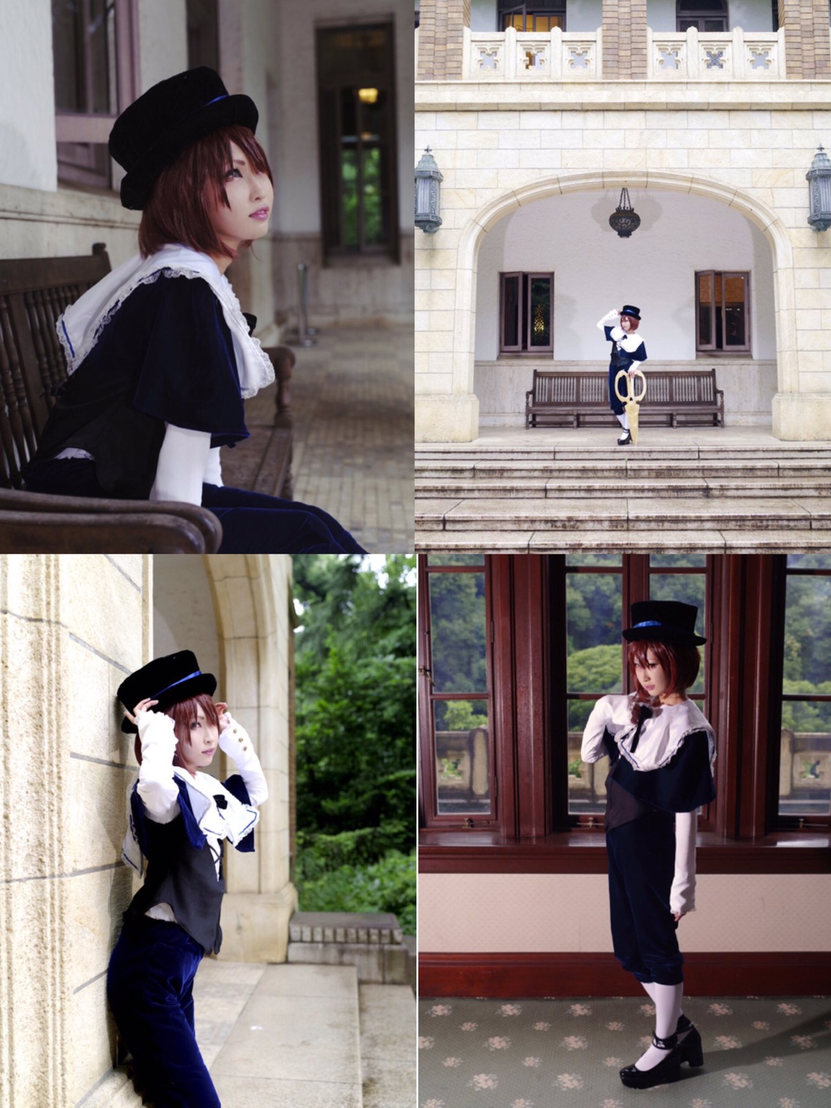 1girl black_headwear brown_hair hat shoes short_hair skirt solo souseiseki standing white_legwear