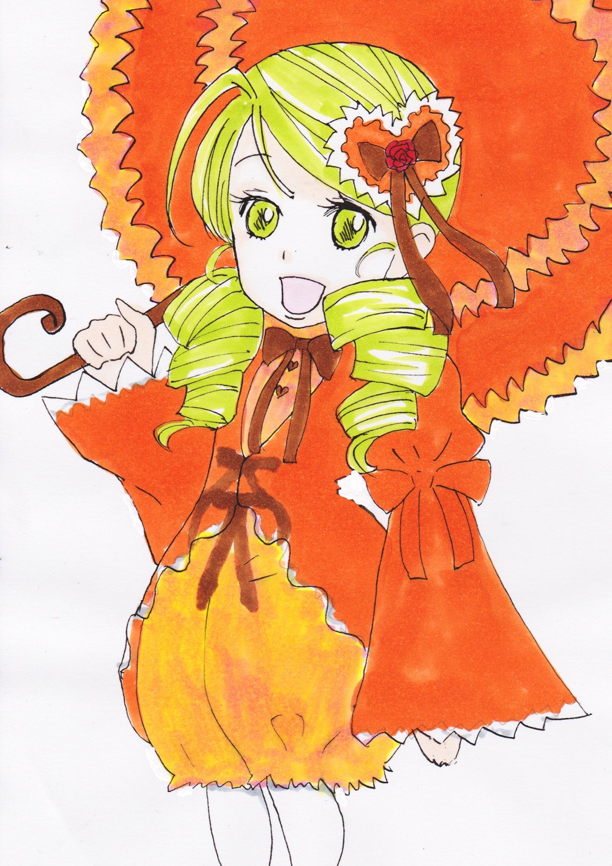 1girl auto_tagged blonde_hair dress drill_hair image kanaria open_mouth solo twin_drills yellow_eyes