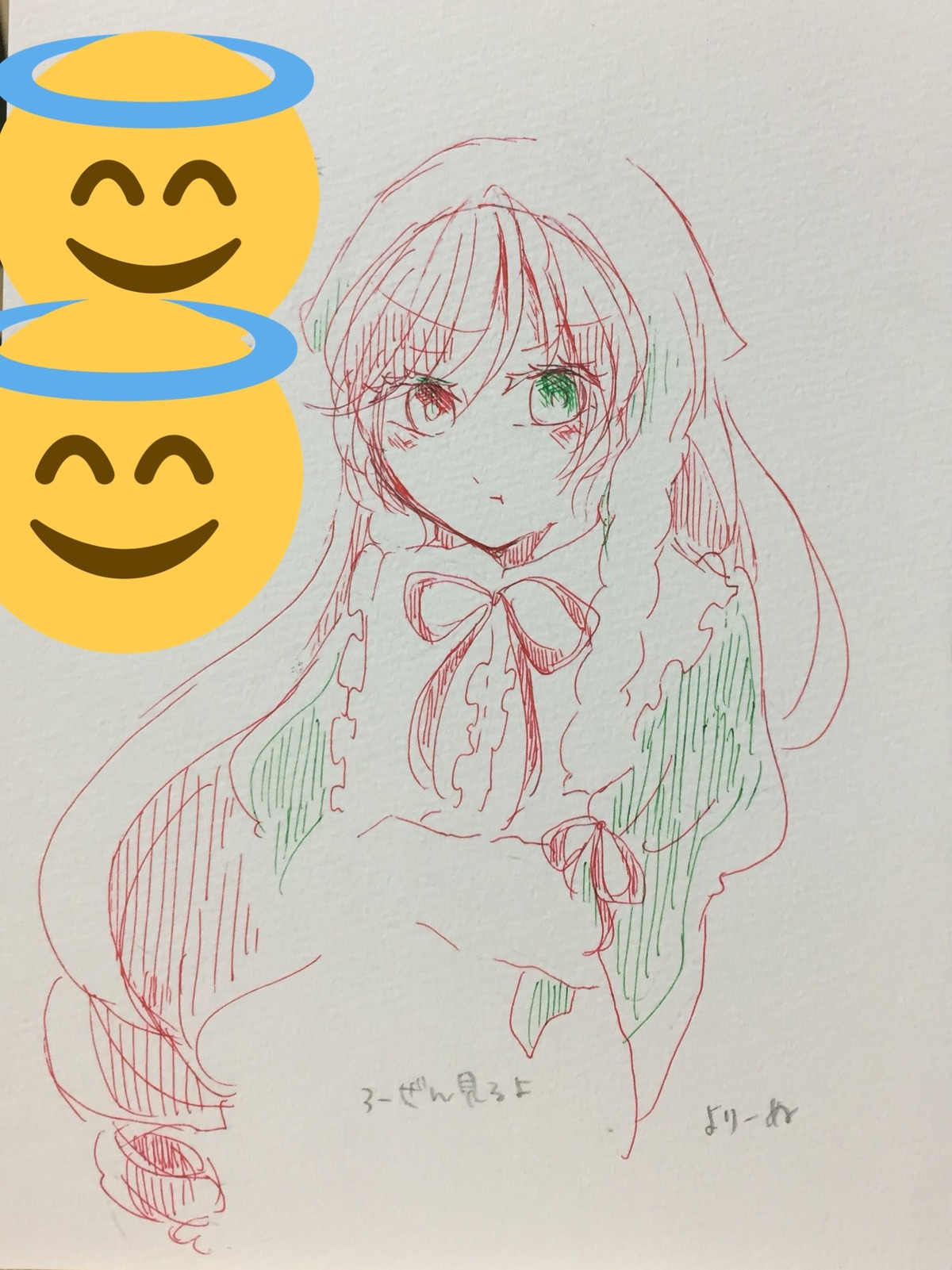 1girl braid dress eyebrows_visible_through_hair hood image long_hair looking_at_viewer monochrome photo pout solo suiseiseki traditional_media
