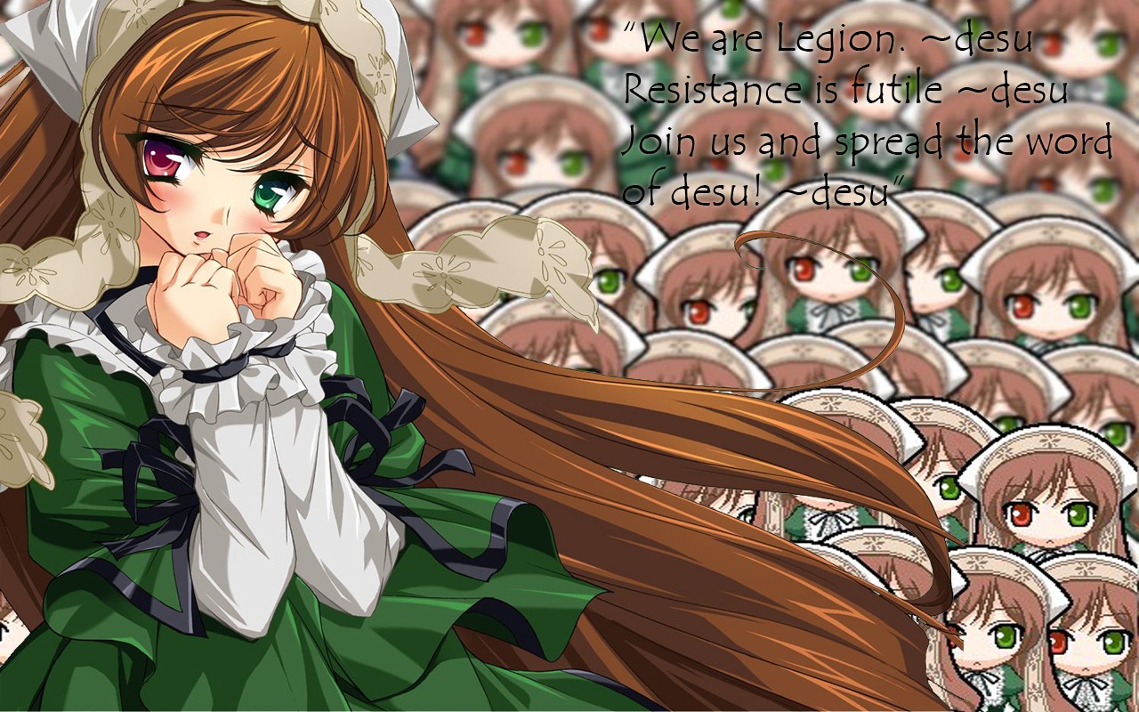 1girl brown_hair dress green_eyes hat head_scarf heterochromia image long_hair long_sleeves red_eyes solo suiseiseki very_long_hair