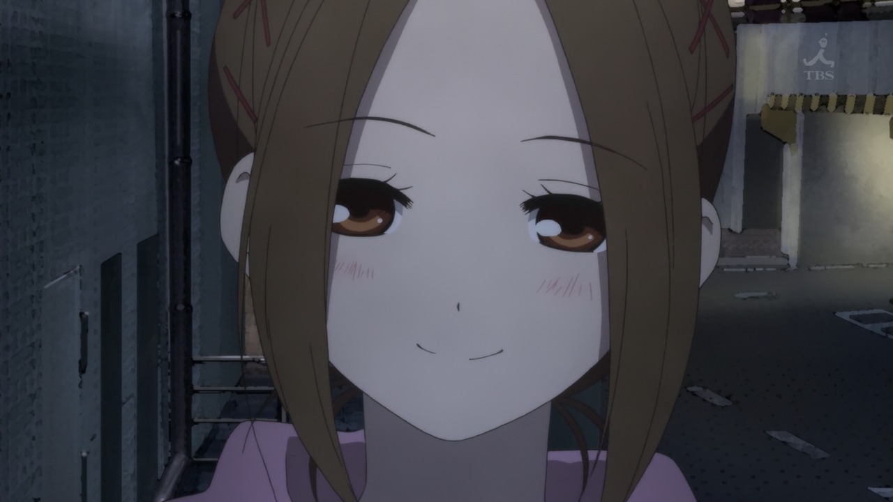 1girl bangs blush brown_eyes close-up closed_mouth face human looking_at_viewer parted_bangs portrait saitou screenshot smile solo