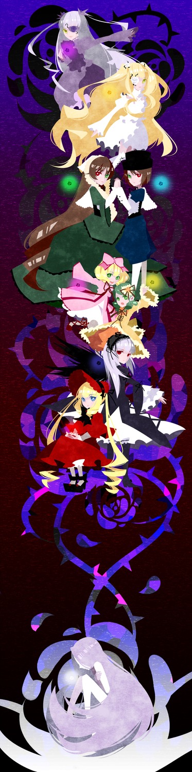 black_hair blonde_hair brown_hair dress formal hat image long_hair multiple multiple_boys multiple_girls necktie short_hair suit tagme