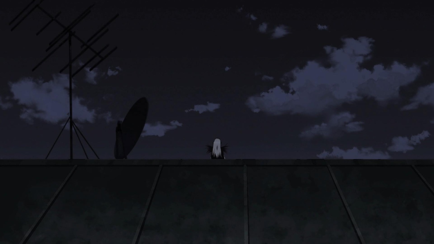 1girl bird blonde_hair cloud cloudy_sky image long_hair outdoors scenery sky solo suigintou white_hair